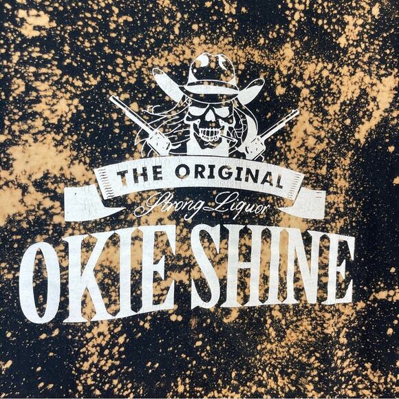 Gildan Heavy Cotton, Bleach Dyed, Okie Shine T-Shirt. Size Medium. Excellent con - Picture 2 of 6